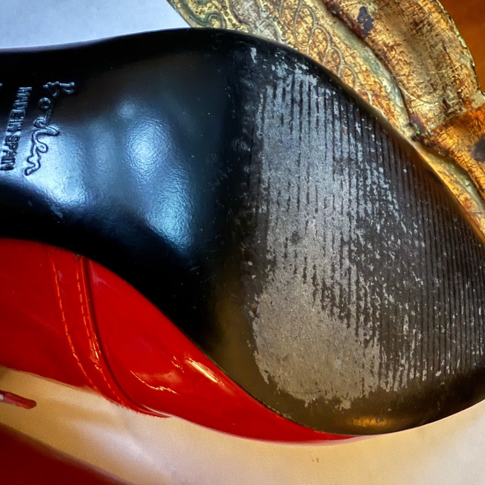 Boden Red Patent Mary Jane Pointed-Toe Heels - Picture 7 of 9
